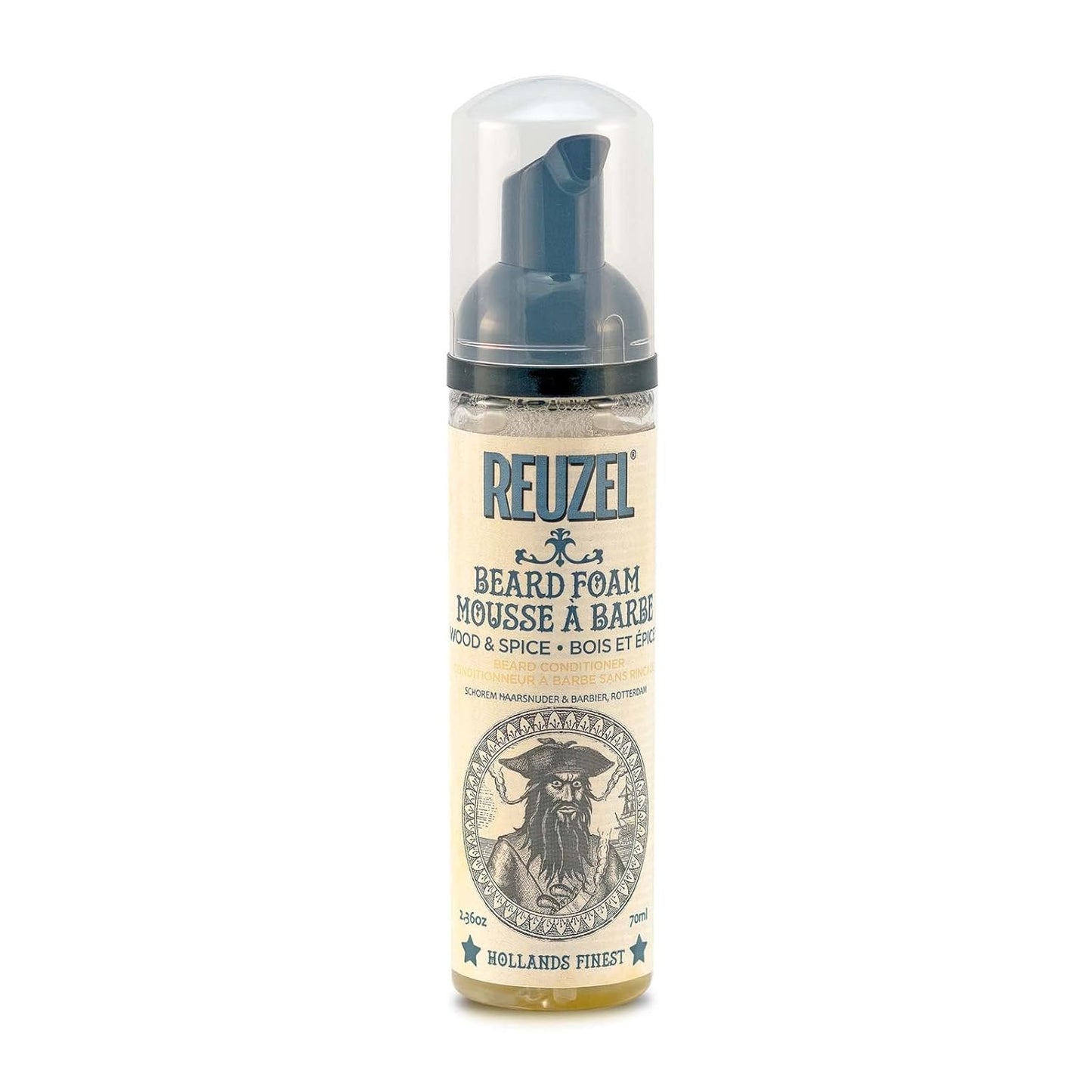 REUZEL Wood & Spice Beard Foam, Light Hold, Low Shine, Deodorizes, 2.36 oz