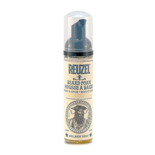 REUZEL Wood & Spice Beard Foam, Light Hold, Low Shine, Deodorizes, 2.36 oz
